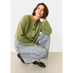 Whistles Green Nala Cotton Cardigan